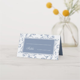 Blumendusty Blue Elegant Hochzeit geklappt Platzkarte