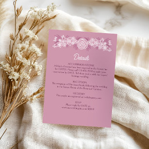 Blumendusty Rose Blush Burgundy Hochzeitdetails Begleitkarte