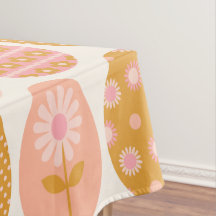 Blumeneier Muster in Boho Pink Gelb Gold