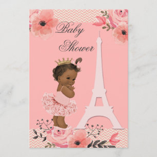 Blumeneiffelturm Ethnic Princess in Tutu Dusche Einladung