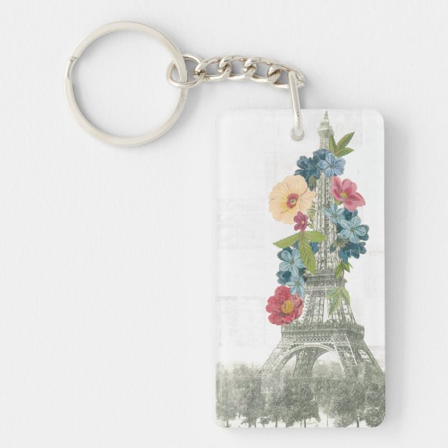 BlumenEiffelturm | Paris, Frankreich Schlüsselanhänger (Vorderseite)