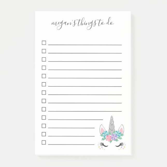 BlumenEinhornpraktische Checkbox-Sachen zum zu tun Post-it Klebezettel (Vorderseite)