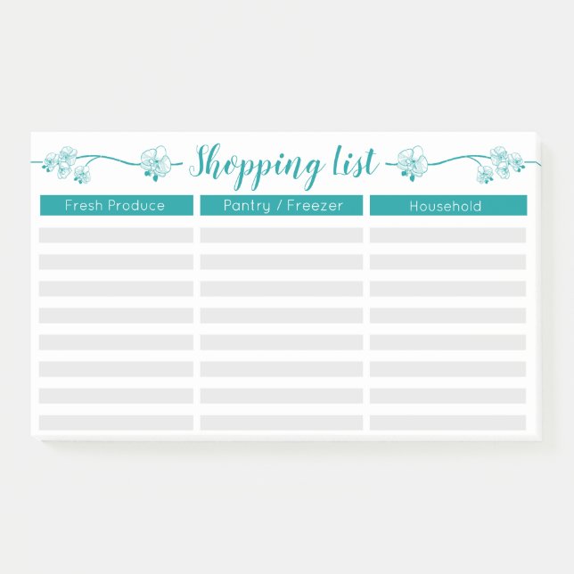 BlumenEinkaufsliste - gezeichnete Post-it Klebezettel (Vorderseite)