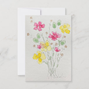 Blumeneinladung Dankeskarte