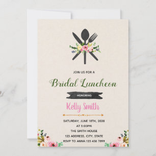 Blumeneinladung zum Hochzeitslunch Einladung