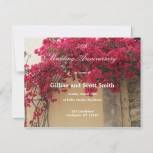 Blumeneinladung zur 50. Hochzeitstag-Feier Einladung