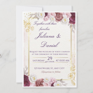 Blumeneinladung zur Hochzeit – Elegant und anpassb Einladung