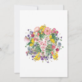 Blumeneinladungskarte, buntes botanisches Design Einladung