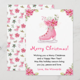 Blumeneis Skate Rosa Frohe Weihnachten