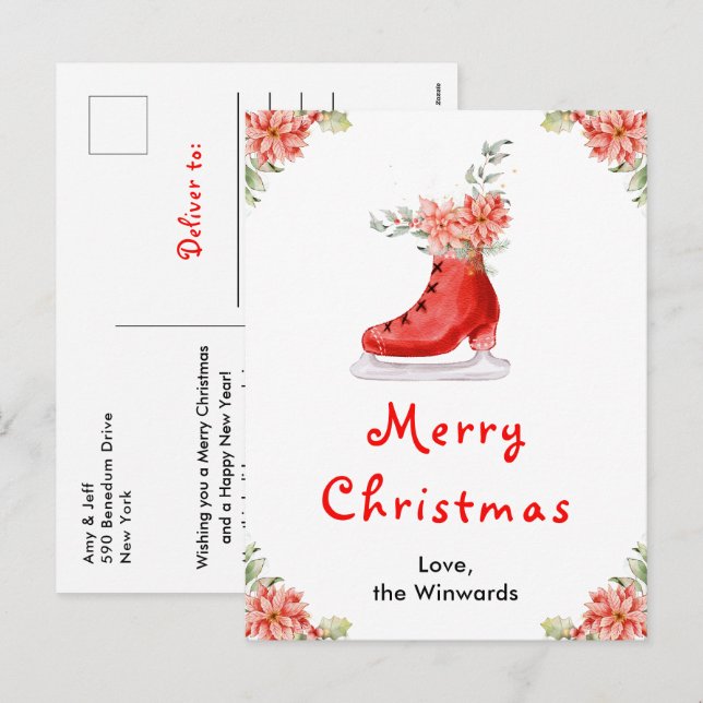 Blumeneis Skate Roter Frohe Weihnachten (Vorne/Hinten)