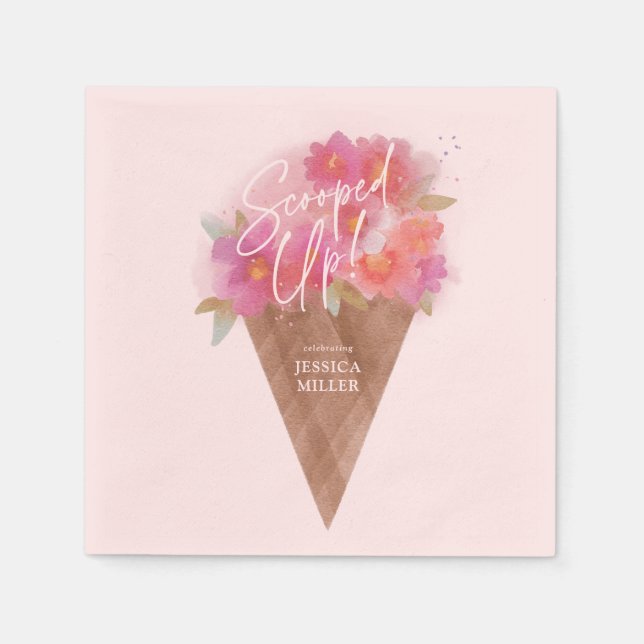 Blumeneiscreme-Kon-Brautparty aufgefüllt Serviette (Vorderseite)