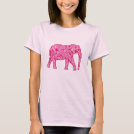 Blumenelefant - Fuchsienrosa T-Shirt