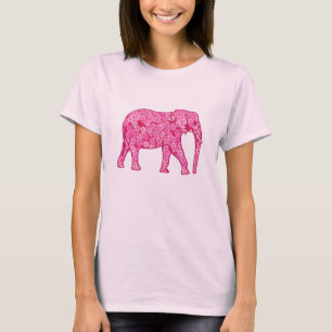 Blumenelefant - Fuchsienrosa T-Shirt