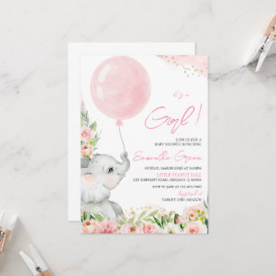 Blumenelefanten-Baby-Shower-Einladung Einladung