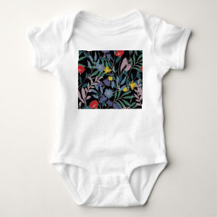 Blumenelegant: Abstrakter Vintager Hintergrund Baby Strampler