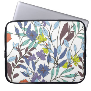 Blumenelegant, Abstrakter Vintager Hintergrund. Laptopschutzhülle