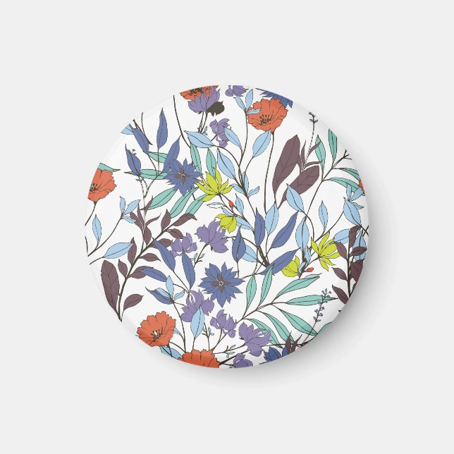 Blumenelegant, Abstrakter Vintager Hintergrund. Magnet (Vorne)