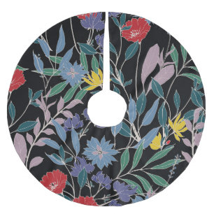 Blumenelegant: Abstrakter Vintager Hintergrund Polyester Weihnachtsbaumdecke
