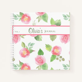 Blumenelegant Ihr Name Skript rosa Roses Journal Notizbuch