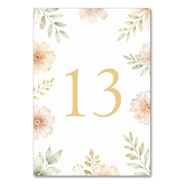 Blumenelegante Hochzeitstisch Nummer Tischnummer (Vorderseite)