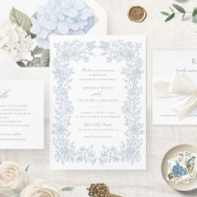 Blumenelegante Vintage Rahmen Hochzeitseinladung