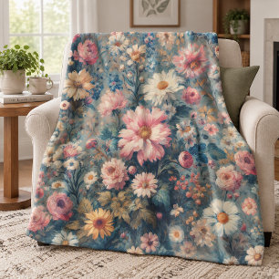 Blumeneleganz Fleecedecke