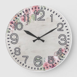 Blumeneleganz Runde Acryl-Wanduhr Große Wanduhr
