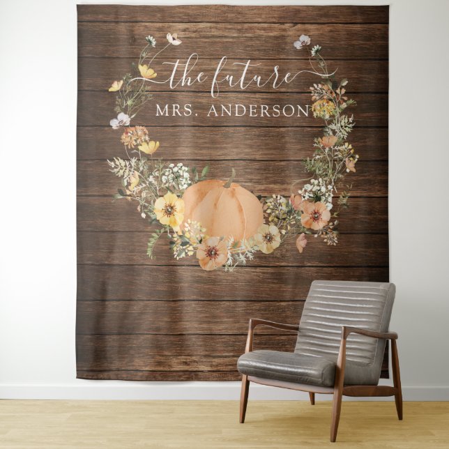 Blumenernte Pumpkin Bridal Backdrop Foto Stand Wandteppich (Beispiel)