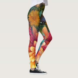 Blumenexplosion: Bursting-Farbmuster Leggings