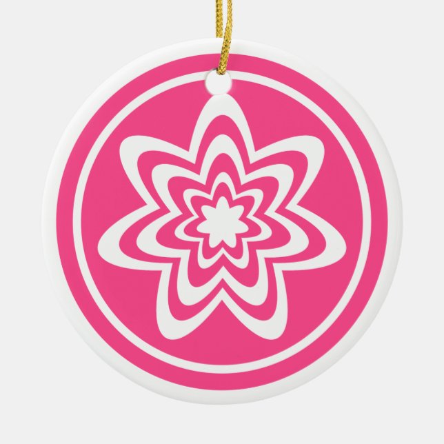 Blumenexplosionsschmuck, rosa keramik ornament (Vorne)