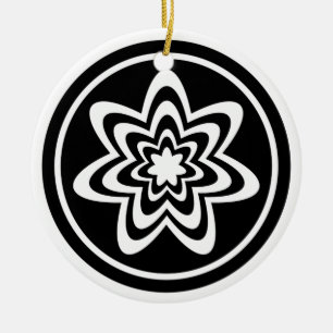 Blumenexplosionsschmuck, schwarz und weiß keramikornament