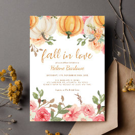 Blumenfall in der Liebe Pumpkin-Brautparty Einladung
