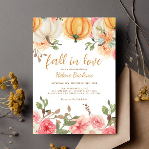 Blumenfall in der Liebe Pumpkin-Brautparty Einladung