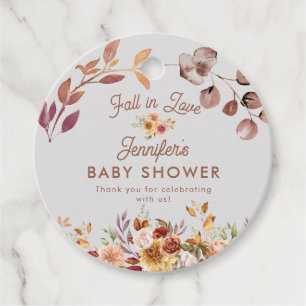 Blumenfall in Liebe Baby Dusche Gefallen Geschenkanhänger