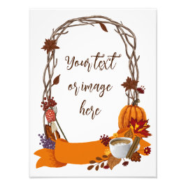 Blumenfall-Wreath-Blume Kürbiskaffee Fotodruck
