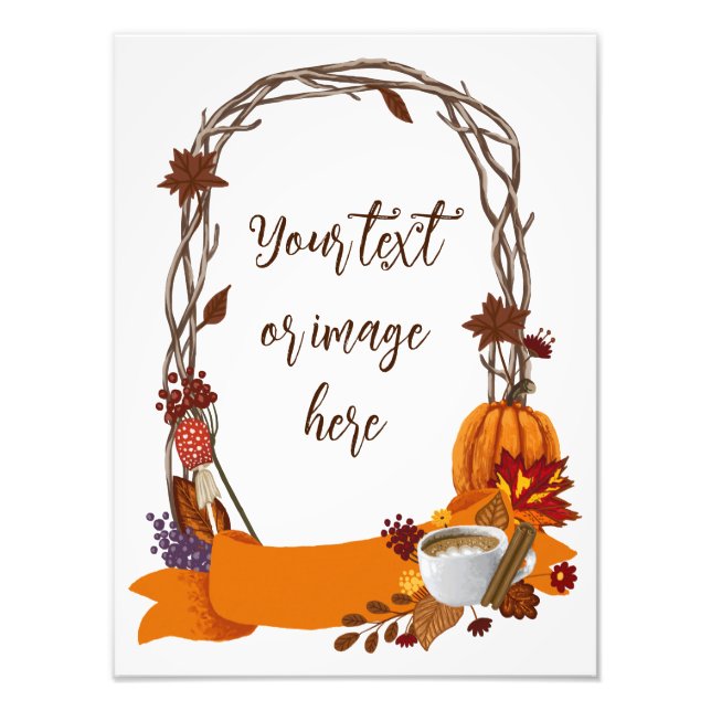 Blumenfall-Wreath-Blume Kürbiskaffee Fotodruck (Vorne)