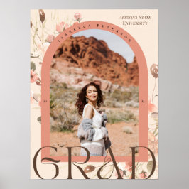 Blumenfantasie: Abschluss mit Boho-Chic-Rahmen Poster