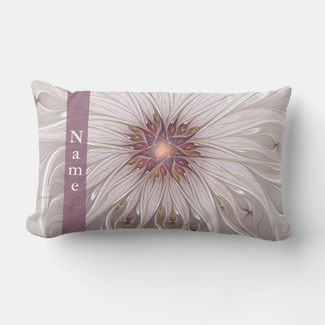 Blumenfantasie, Abstrakte moderne Blume Lendenkissen (Vorderseite)