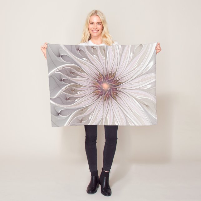 Blumenfantasie, Abstrakte moderne Pastell-Blume Fleecedecke (Beispiel)
