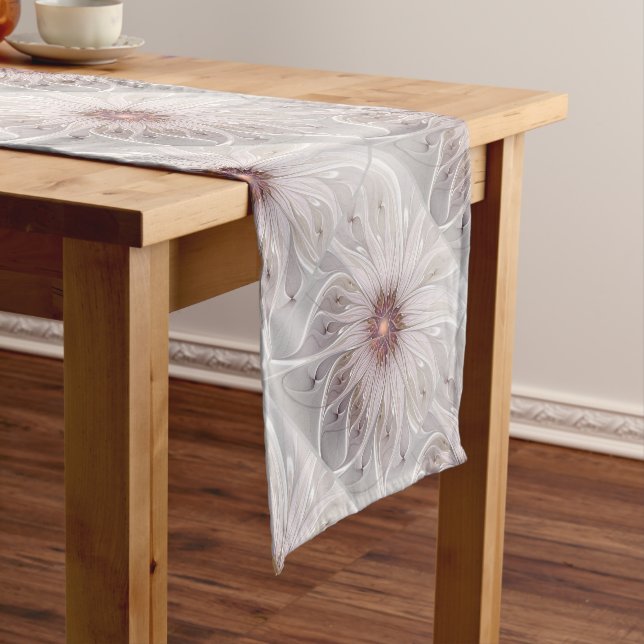 Blumenfantasie, Abstrakte moderne Pastell-Blume Kurzer Tischläufer (Beispiel)