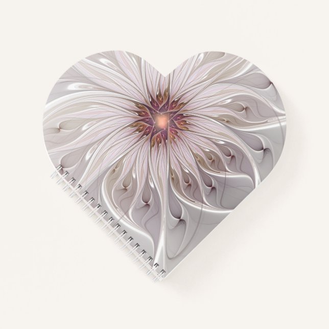 Blumenfantasie, Abstrakte moderne Pastell-Blume Notizbuch (Vorderseite)