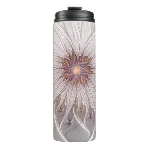 Blumenfantasie, Abstrakte moderne Pastell-Blume Thermosbecher
