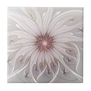 Blumenfantasie, abstrakte moderne Pastellblume Fliese