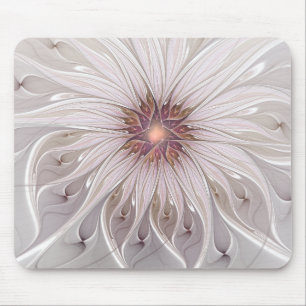 Blumenfantasie, abstrakte moderne Pastellblume Mousepad