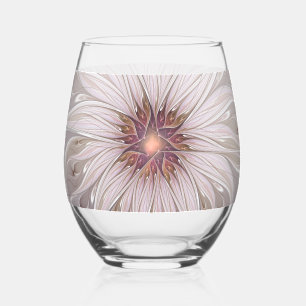 Blumenfantasie, abstrakte moderne Pastellblume Weinglas Ohne Stiel