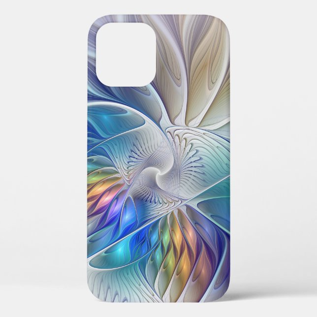Blumenfantasie, buntes Abstraktes Fraktal Blume Case-Mate iPhone Hülle (Rückseite)