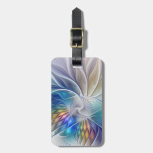 Blumenfantasie, buntes Abstraktes Fraktal Blume Gepäckanhänger