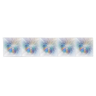 Blumenfantasie, buntes Abstraktes Fraktal Blume Kurzer Tischläufer