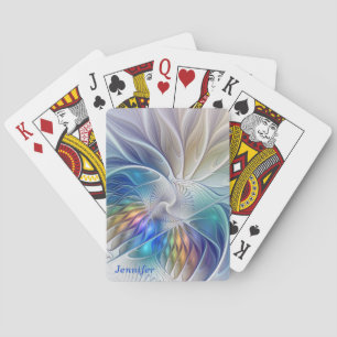 Blumenfantasie, farbenfrohe Abstrakte Blume Name Spielkarten