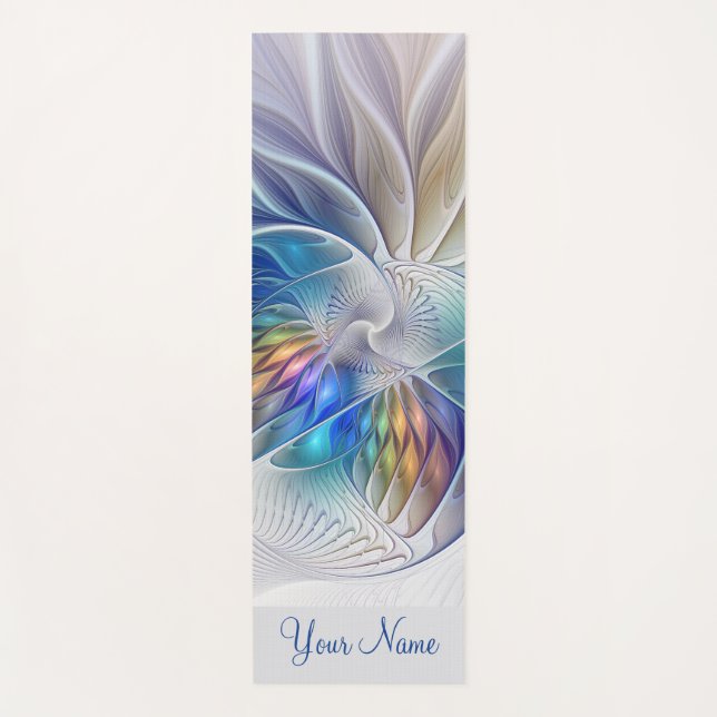 Blumenfantasie, farbenfrohe Abstrakte Fraktal Kuns Yogamatte (Vorderseite)